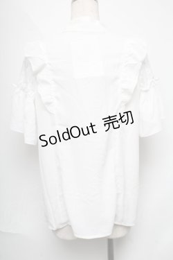 画像2: axes femme POETIQUE / レースラッフルブラウス  白 S-25-06-11-028-AX-BL-AS-ZS