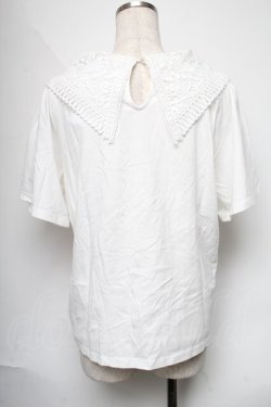 画像2: axes femme POETIQUE / レースビッグ襟Tシャツ  オフ S-25-06-11-029-AX-TO-AS-ZS