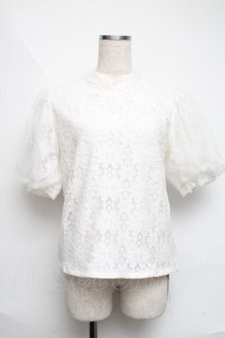 画像1: axes femme / お花レースプルオーバー  白 S-25-06-11-030-AX-TO-AS-ZS
