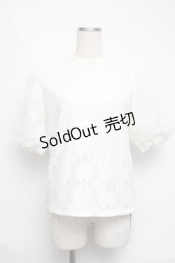 画像1: axes femme / お花レースプルオーバー  白 S-25-06-11-030-AX-TO-AS-ZS