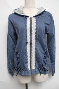 axes femme / レースアップパーカー  ブルー S-25-06-11-034-AX-TO-AS-ZS
