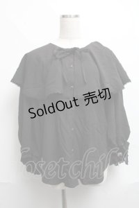 axes femme POETIQUE / ビッグフリルカラーブラウス  黒 S-25-06-11-037-AX-BL-AS-ZS