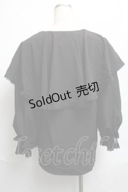 画像2: axes femme POETIQUE / ビッグフリルカラーブラウス  黒 S-25-06-11-037-AX-BL-AS-ZS