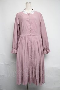 m petit by misako / AM*レースエリプリーツワンピース  ピンク S-25-06-12-045-LO-OP-HR-ZS