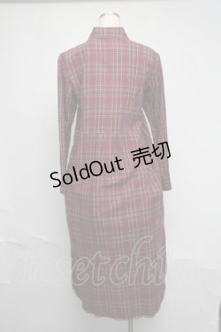 画像2: axes femme / 刺繍チェックシャツワンピース  ワイン S-25-06-12-046-AX-OP-HR-ZI
