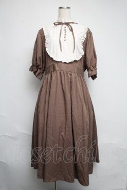 画像1: m petit by misako / ナシジムジキリカエワンピース 3L ブラウン S-25-06-12-048-LO-OP-HR-ZS