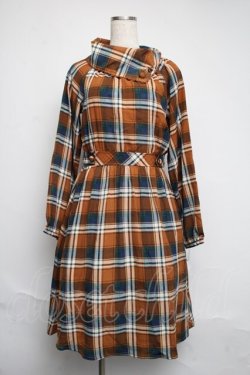 画像1: axes femme / オフタートルチェックワンピース  ベージュ S-25-06-12-049-AX-OP-HR-ZS