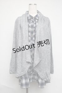 axes femme / シャツレイヤードチュニック  グレー S-25-06-12-050-AX-BL-HR-ZS