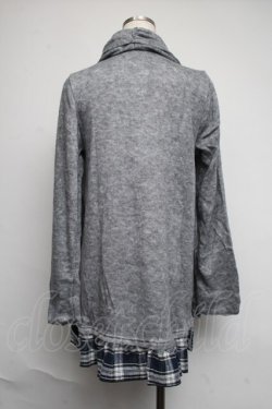 画像2: axes femme / シャツレイヤードチュニック  グレー S-25-06-12-050-AX-BL-HR-ZS