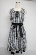 axes femme POETIQUE / ギンガムセーラーワンピース  黒ｘ白 S-25-06-12-054-AX-TO-HR-ZS