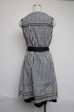 画像2: axes femme POETIQUE / ギンガムセーラーワンピース  黒ｘ白 S-25-06-12-054-AX-TO-HR-ZS