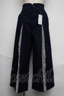 画像1: axes femme / レース切替デニムワイドパンツ  インディゴ S-25-06-12-061-AX-PA-AS-ZS