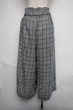 画像2: axes femme / リボン付チェックワイドパンツ  グレー S-25-06-12-062-AX-PA-AS-ZS