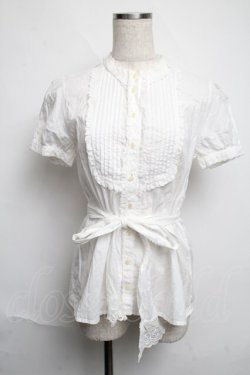 画像1: Jane Marple / フリル半袖ブラウス  白 S-25-06-12-015-JM-BL-HR-ZS