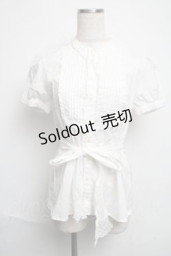 画像1: Jane Marple / フリル半袖ブラウス  白 S-25-06-12-015-JM-BL-HR-ZS