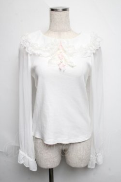 画像1: BABY,THE STARS SHINE BRIGHT / リボンパールプルオーバー  白 S-25-06-12-017-BA-TO-AS-ZS