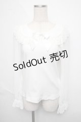 BABY,THE STARS SHINE BRIGHT / シフォン衿のうさみみプルオーバー  白 S-25-06-12-018-BA-TO-AS-ZS