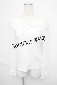 BABY,THE STARS SHINE BRIGHT / シフォン衿のうさみみプルオーバー  白 S-25-06-12-018-BA-TO-AS-ZS
