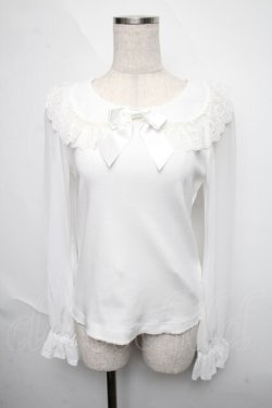 画像1: BABY,THE STARS SHINE BRIGHT / シフォン衿のうさみみプルオーバー  白 S-25-06-12-018-BA-TO-AS-ZS