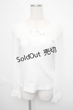 画像1: BABY,THE STARS SHINE BRIGHT / シフォン衿のうさみみプルオーバー  白 S-25-06-12-018-BA-TO-AS-ZS