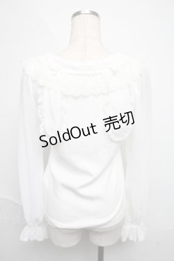画像2: BABY,THE STARS SHINE BRIGHT / シフォン衿のうさみみプルオーバー  白 S-25-06-12-018-BA-TO-AS-ZS
