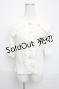 axes femme POETIQUE / 透かし編みビッグ襟ニットカーディガン  オフ S-25-06-12-021-AX-TO-AS-ZS
