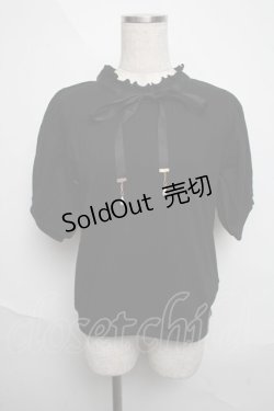 画像1: axes femme / チャーム付リブトップス  黒 S-25-06-12-027-AX-TO-AS-ZS
