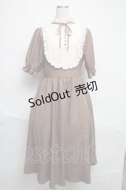 画像1: m petit by misako / ナシジムジキリカエワンピース  ブラウン S-25-06-12-033-LO-OP-HR-ZS