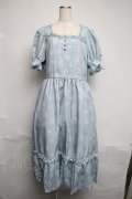 m petit by misako / AOKハナガラスクエアワンピース 3L サックス S-25-06-12-039-LO-OP-HR-ZS