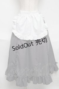 Cherirulu Chocola / 2セット Aラインフリルスカート＆エプロン 4L グレー S-25-06-17-054-LO-SK-HR-ZS
