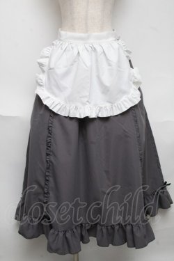 画像1: Cherirulu Chocola / 2セット Aラインフリルスカート＆エプロン 4L グレー S-25-06-17-054-LO-SK-HR-ZS