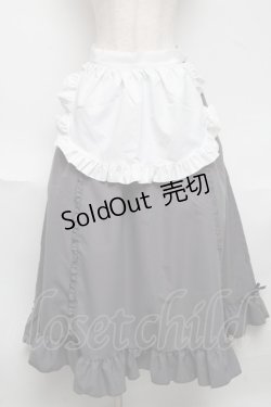 画像1: Cherirulu Chocola / 2セット Aラインフリルスカート＆エプロン 4L グレー S-25-06-17-054-LO-SK-HR-ZS