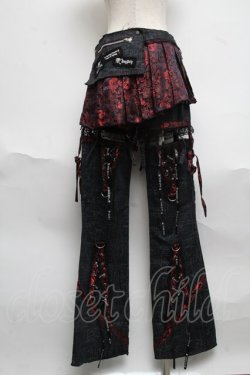 画像2: MAD / プラップ付きパンツ  黒ｘ赤 S-25-06-17-055-PU-PA-AS-ZS