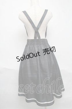 画像2: axes femme / カードル刺繍サス付タックスカート  グレー S-25-06-17-058-AX-SK-HR-ZS