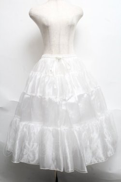画像1: axes femme kawaii / ミディオーガンジーパニエ  白 S-25-06-17-062-AX-SK-HR-ZS