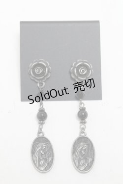 画像1: Moi-meme-Moitie / ホーリーローズピアス  シルバーｘ黒 S-25-06-17-007-MO-AC-HR-ZS