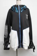 ililil / あのねコラボサイバージャージパーカー  黒ｘ白 S-25-06-17-028-PU-TO-AS-ZS