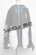 ililil / あのねコラボサイバージャージパーカー  黒ｘ白 S-25-06-17-028-PU-TO-AS-ZS