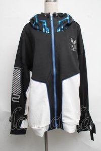 ililil / あのねコラボサイバージャージパーカー  黒ｘ白 S-25-06-17-028-PU-TO-AS-ZS