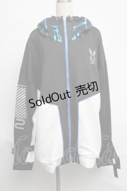 画像1: ililil / あのねコラボサイバージャージパーカー  黒ｘ白 S-25-06-17-028-PU-TO-AS-ZS