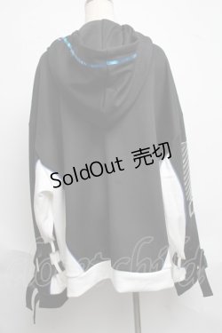 画像2: ililil / あのねコラボサイバージャージパーカー  黒ｘ白 S-25-06-17-028-PU-TO-AS-ZS