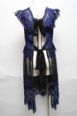 画像2: Moi-meme-Moitie / moi meme moitie baroqueChurch & Roses 〜透き徹る秘めやかに交錯する薔薇園の聖壇〜レースダブリエ  黒ｘ青 S-25-06-17-031-MO-OP-HR-ZS (2)