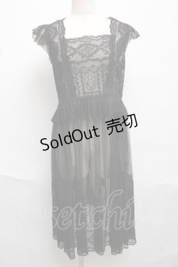 画像1: Moi-meme-Moitie / moi meme moitie baroqueChurch & Roses 〜透き徹る秘めやかに交錯する薔薇園の聖壇〜レースダブリエ  黒 S-25-06-17-032-MO-OP-HR-ZS