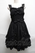Angelic Pretty / メアリーロマンスDollジャンパースカート  黒 S-25-06-19-046-AP-OP-HR-ZS