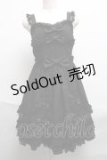 Angelic Pretty / メアリーロマンスDollジャンパースカート  黒 S-25-06-19-046-AP-OP-HR-ZS