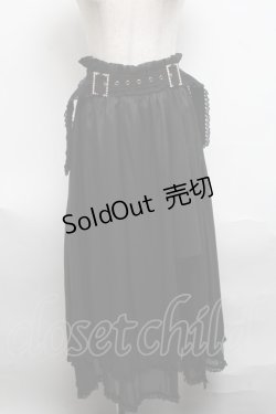 画像1: Rojita / ビジューベルトロングスカート  黒 S-25-06-19-058-LO-SK-AS-ZS