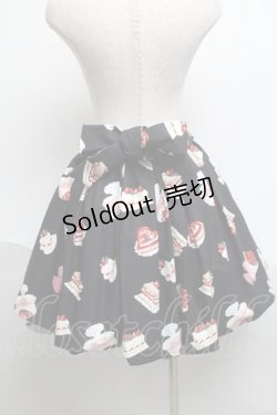 画像2: Ank Rouge / アニバーサリーケーキプリントスカート  黒 S-25-06-19-059-CA-SK-AS-ZS