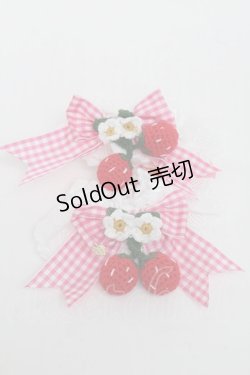 画像1: BABY,THE STARS SHINE BRIGHT / ゆらゆらいちごのHappy Berry Presentギンガムお袖とめ  ピンク S-25-06-19-1050-BA-ZA-HR-ZS