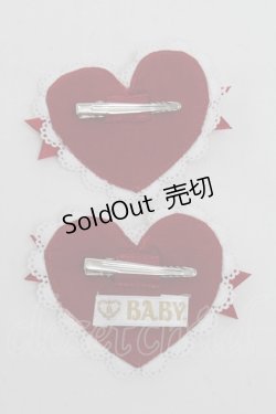 画像2: BABY,THE STARS SHINE BRIGHT / Milky sodaなmy lovely heroineハートクリップ  エンジ S-25-06-19-1054-BA-AC-HR-ZS