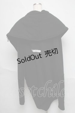 画像2: alice auaa / ビッグ襟ロングジップパーカー  黒 S-25-06-19-1008-AA-BL-HR-ZS